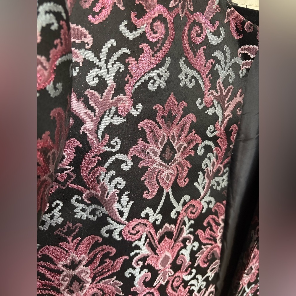 Kate Spade Finer Things Tapestry Jacquard Jacket – Size 14 – Metallic Blue/Pink - Picture 7 of 13